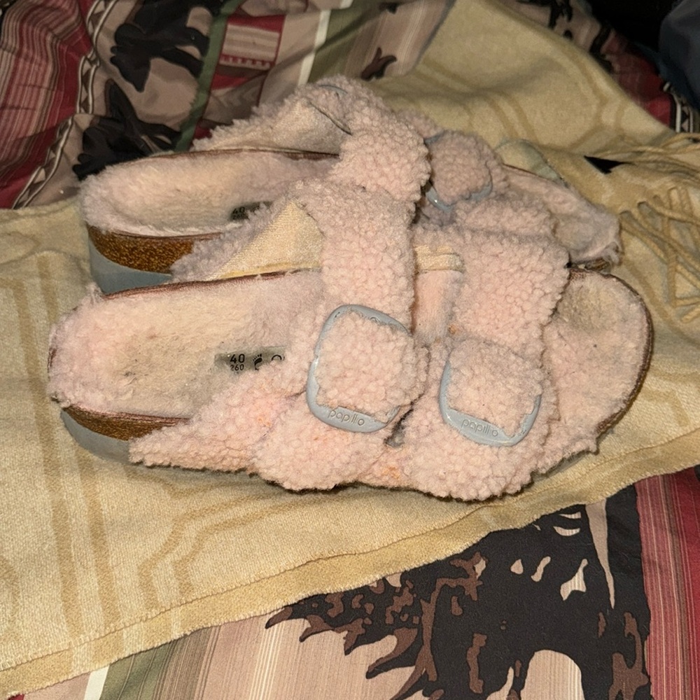Papillio Pink Fuzzy Sandals